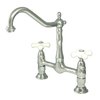 Kingston Brass KS1171PX Heritage Bridge Kitchen Faucet, Polished Chrome KS1171PX